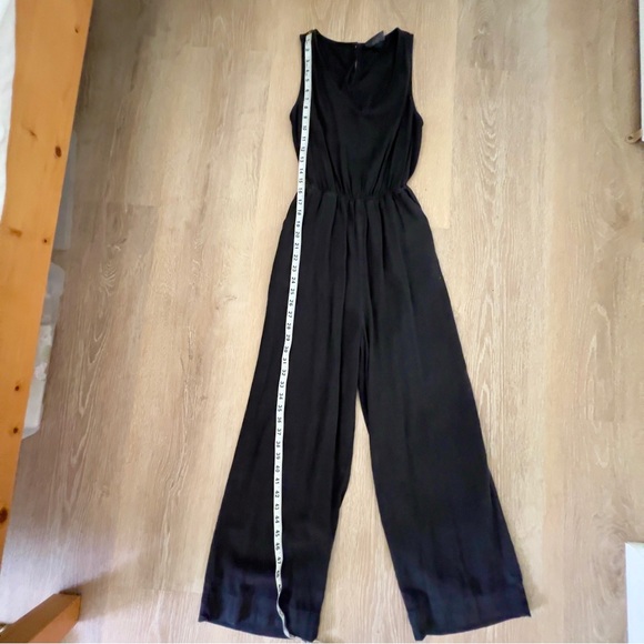 Black Linen Open Back Wide Leg Jumpsuit- Size XS - Picture 4 of 9
